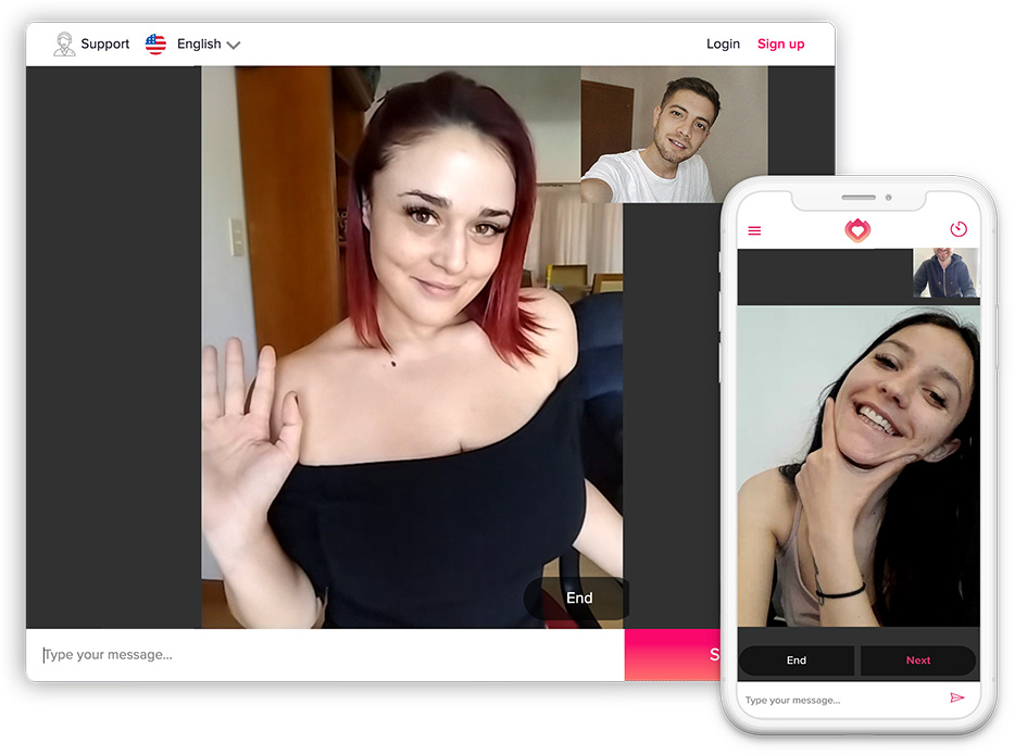 Random video chat interface